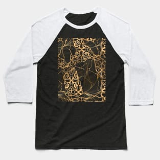 Golden Lines. Japanese Kintsugi Pattern Baseball T-Shirt